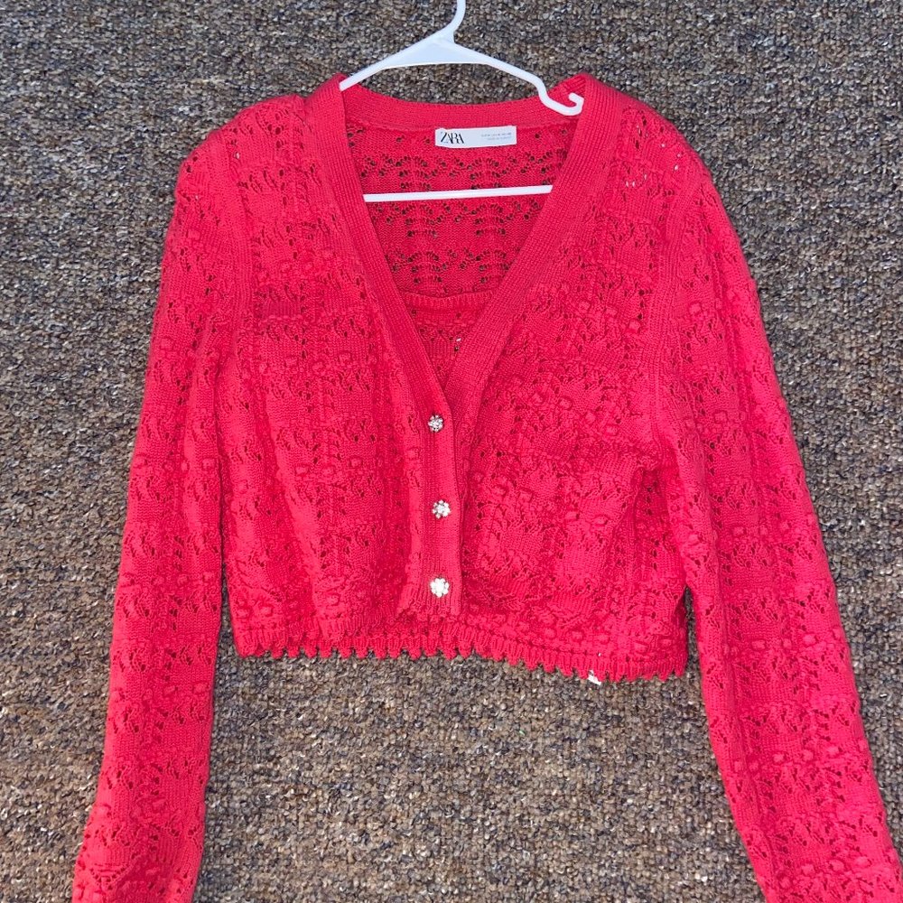 Zara matching cardigan and tank